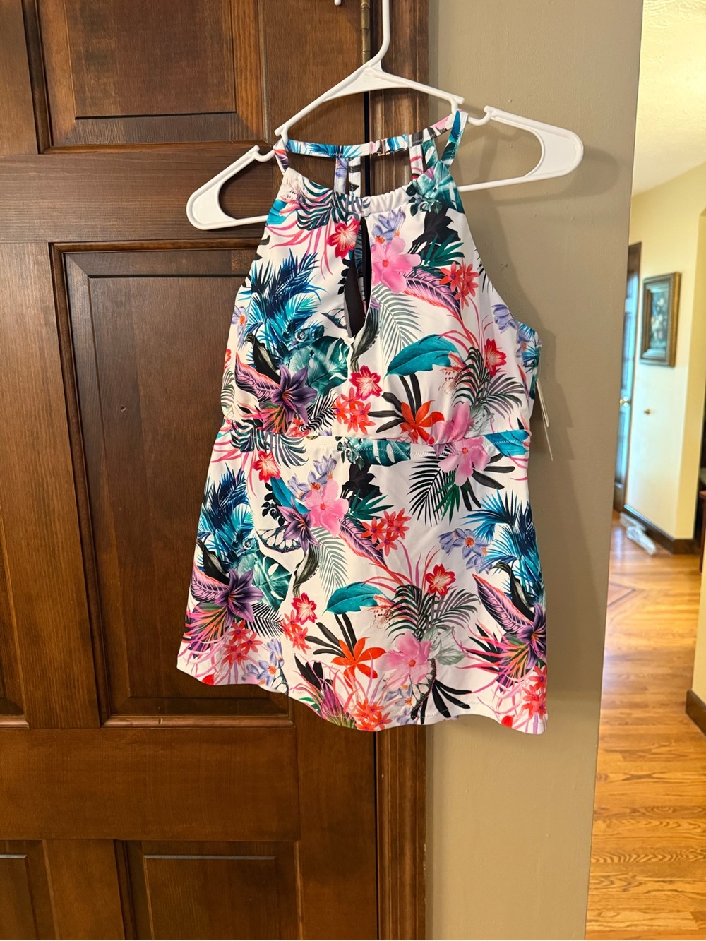 Raisins Floral Swimwear with Teal, Pink and White New with Tags.